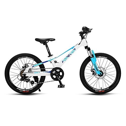 Vélo de montagnes : ZXQZ Vélo 7 Vitesses, VTT pour Enfants de 6 À 12 Ans avec Cloche Cachée, pour La Fête des Enfants (Color : Blue)