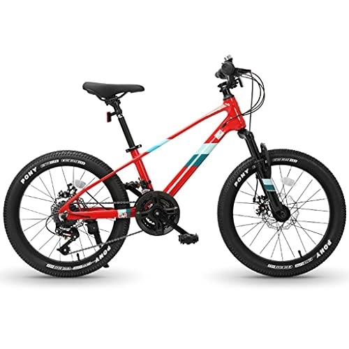 Vélo de montagnes : ZXQZ Vélos de Montagne 20", Vélo de Montagne, Vélo 21 Vitesses, Cadre en Alliage de Magnésium Frein À Double Disque Mécanique (Color : Red)