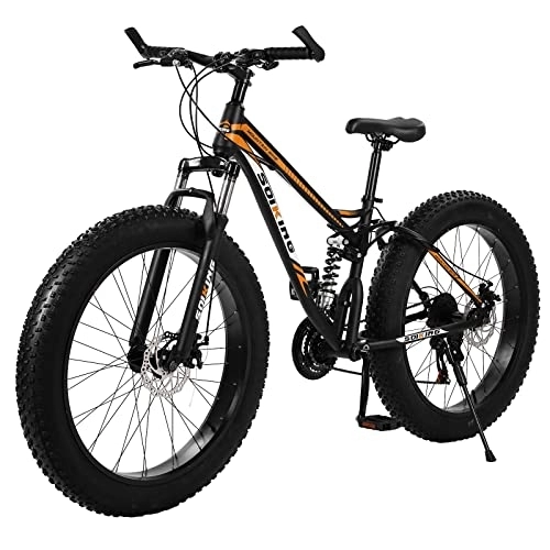Vélos de montagne Fat Tires : 2022 Fat Tire VTT pour homme, 43, 2 cm, cadre en acier à haute teneur en carbone, vélo en fibre de carbone (noir, taille unique)