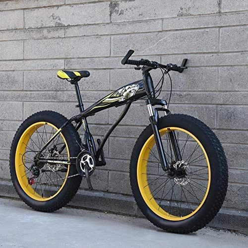Vélos de montagne Fat Tires : Bicyclette velo vtt 21 vitesses, vélo de montagne de sports de plein air étudiant adulte roues élargies de 4 pouces+système de frein à disque+cadre en acier à haute teneur en carbone, C, 24 inches