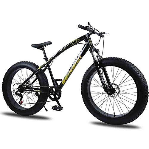 Vélos de montagne Fat Tires : BMX Dirt Vélos de Route Vélo VTT Adulte Plage motoneige Vélos VTT for Les Hommes et Les Femmes 26En Roues Double Vitesse réglable Frein à Disque (Color : Black, Size : 24 Speed)