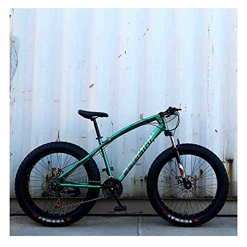 Vélos de montagne Fat Tires : BMX Dirt Vélos de Route Vélo VTT Adulte Plage motoneige Vélos VTT for Les Hommes et Les Femmes 26En Roues Double Vitesse réglable Frein à Disque (Color : Green, Size : 27 Speed)