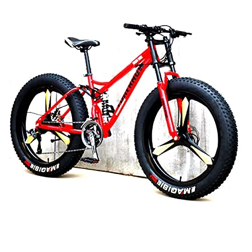 Vélos de montagne Fat Tires : CHICAI Haute-Carbon Beach Fat Fat Fat Vélo Mountain Cross-Country Steel Ultra-Large Tire Sports Vélo 21-30Speed ​​Racing Low-Speed ​​Bike Vélo Adulte 26 Pouces (Size : 21-Speed)