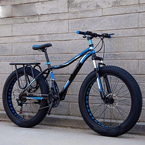 Vélos de montagne Fat Tires : FAXIOAWA 26 Pouces 4.0 Large et épais VTT Vitesse Variable Absorption des Chocs Neige vélo Plage Tout-Terrain Double Voiture (Bleu 21)