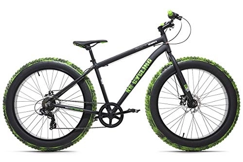 Vélos de montagne Fat Tires : KS Cycling Fatbike 26'' Crusher Noir-Vert Aluminium TC 46 cm
