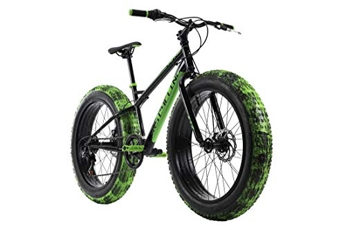 Vélos de montagne Fat Tires : KS Cycling VTT Fatbike 24'' SNW2458 Noir-Vert TC 38 cm