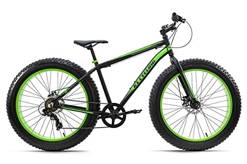 Vélos de montagne Fat Tires : KS Cycling VTT Fatbike 26'' Fat-XTR Noir 7 Vitesses TC 46 cm