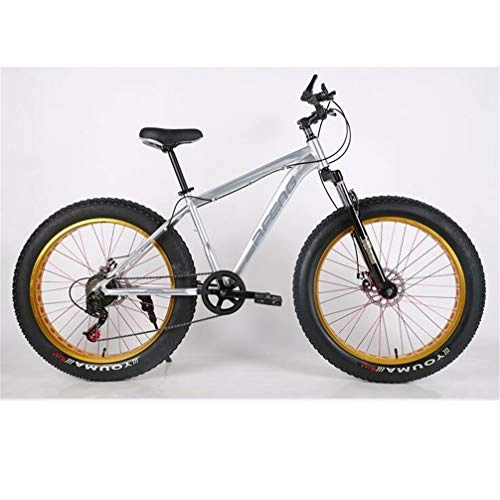 Vélos de montagne Fat Tires : Large Tire Mountain Bike, 26 Pouces en Alliage D'aluminium De Vélos Écarquilla Pneus 4.0 Vitesse VTT (Color : Silver)
