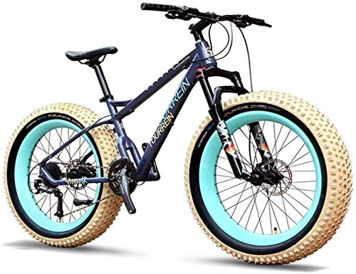 Vélos de montagne Fat Tires : LAZNG 27-Speed Mountain Bikes Professionnels 26 Pouces Adultes Fat Tire Semi-Rigide VTT en Aluminium Cadre Suspension Avant Tout-Terrain Vlo