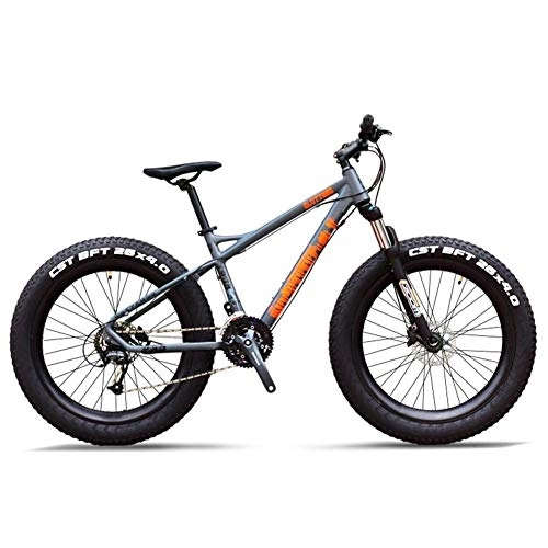 Vélos de montagne Fat Tires : LNDDP Vélos de Montagne à 27 Vitesses, vélo de Montagne Semi-Rigide Professionnel à Gros pneus pour Adultes de 26 Pouces, vélo Tout Terrain à Suspension Avant à Cadre en Aluminium