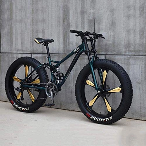Vélos de montagne Fat Tires : Lyyy Vélo, VTT, 26 Pouces 7 / 21 / 24 / 27 Speed ​​Bike, Hommes Femmes Étudiant à Vitesse Variable vélo, Fat Tire Mens Mountain Bike YCHAOYUE (Color : Cyan, Size : 24 Speed)