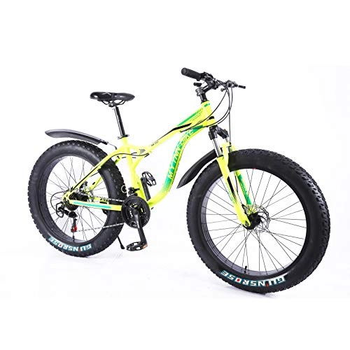 Vélos de montagne Fat Tires : MYTNN Fatbike 26" 21 vitesses Shimano Style 2020 Fat Tyre VTT 47 cm RH Snow Bike Fat Bike (Jaune)