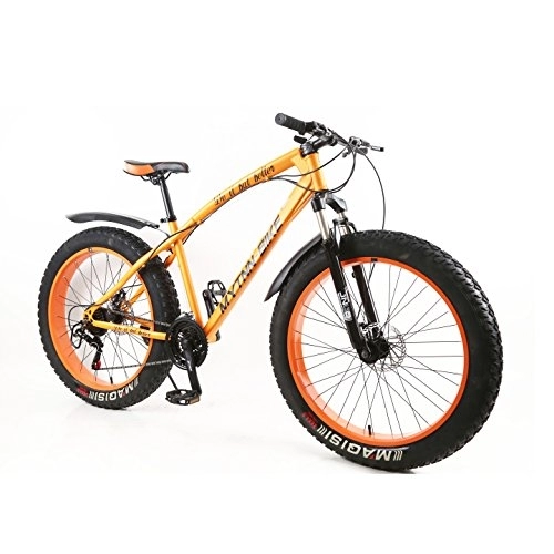 Vélos de montagne Fat Tires : MYTNN Fatbike 26 pouces 21 vitesses Shimano Fat Tyre 2020 VTT 47 cm RH Snow Bike Fat Bike Fat Bike Fat Bike (cadre orange / jantes orange)