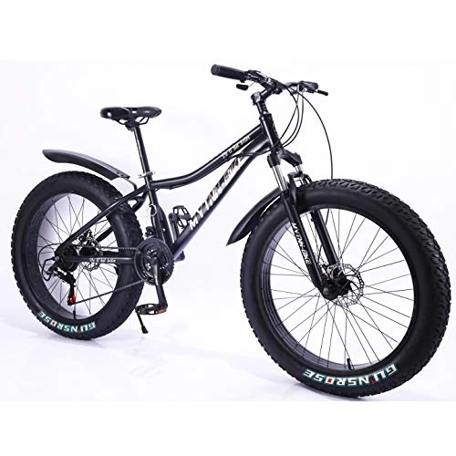 Vélos de montagne Fat Tires : MYTNN Fatbike Nouveau Style 26" 21 vitesses Shimano Fat Tyre VTT 47 cm RH Snow Bike Fat Bike (Noir)