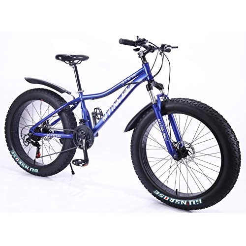 Vélos de montagne Fat Tires : MYTNN Fatbike Nouveau style 26 pouces 21 vitesses Shimano Fat Tyre VTT 47 cm RH Snow Bike Fat Bike Fat Bike (bleu)