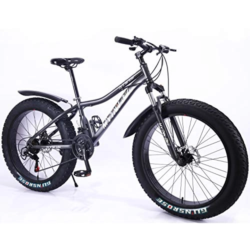 Vélos de montagne Fat Tires : MYTNN Fatbike Vélo de montagne 26" 21 vitesses Shimano Fat Tyre 47 cm RH Snow Bike Fat Bike (Gris)