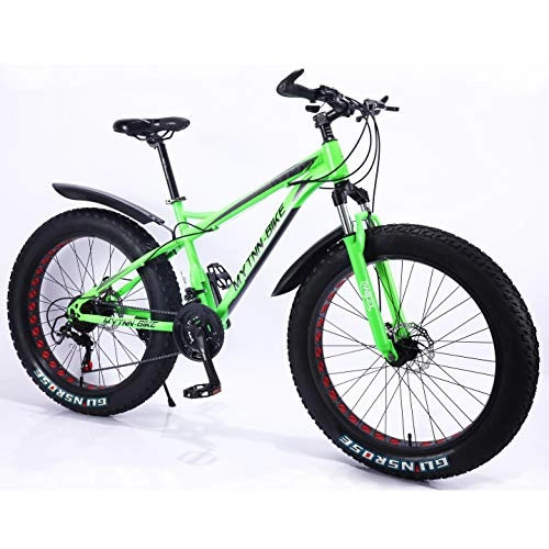 Vélos de montagne Fat Tires : MYTNN Fatbike Vélo de montagne 26" 21 vitesses Shimano Fat Tyre 47 cm RH Snow Bike Fat Bike (vert)
