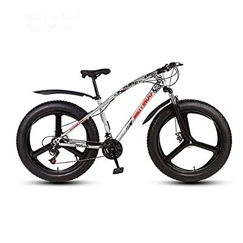 Vélos de montagne Fat Tires : Qinmo Mountain Bike, 26 Pouces Fat Tire VTT, Suspension Double Cadre et Fourche Suspension Tout Terrain VTT, 24x, 3 Roues de Coupe (Color : D, Size : 24 Speed)