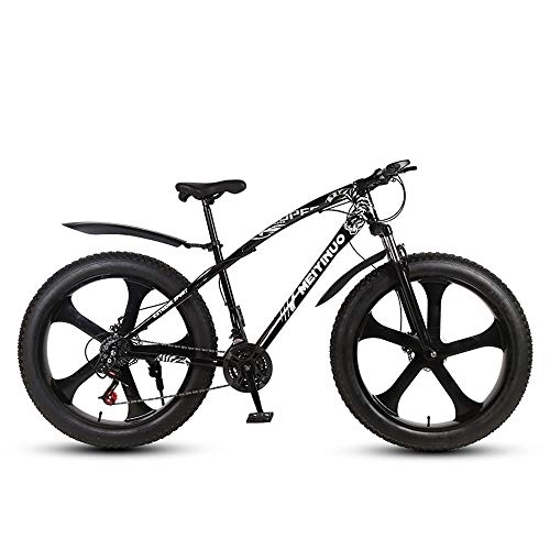 Vélos de montagne Fat Tires : VTT Amortisseur avec vitesse variable : vélo d'étudiant pour hommes et femmes, 21 / 24 / 27 vitesse paire de vélo de montagne, VTT, noir, 27 speed