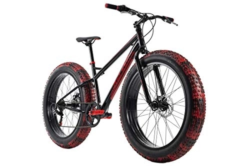 Vélos de montagne Fat Tires : VTT Fatbike 26'' SNW2458 Noir-Rouge TC 43 cm KS Cycling