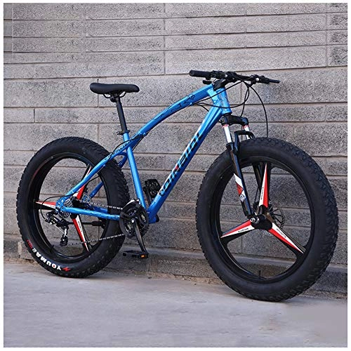 Vélos de montagne Fat Tires : Vélo VTT Carbone Acier, Fat Bike vélo Tout-Terrain sur la Plage 26 Pouces 7 / 21 / 24 / 27 Vitesses Vélo De Montagne Pneus Larges pour Adultes en Extérieur