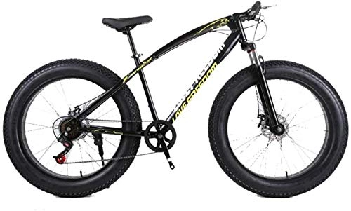 Vélos de montagne Fat Tires : YANQ Fat vélo, 26 Pollici Cross VTT Pays 21 vitesse Plage Snow Mountain 4, 0 Grandi Pneumatici par Adulti extérieur manège, Noir
