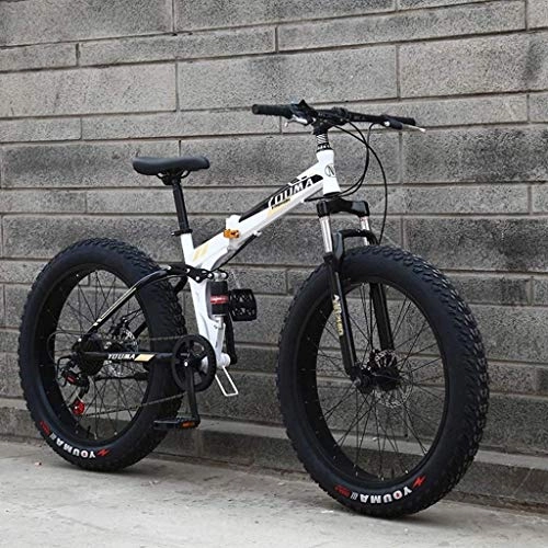 Vélos de montagne pliant : Adult-bcycles VTT BMX, 20inch Fat Tire Hardtail Mountain Bike Hommes, Cadre de double suspension et fourche suspension tout-terrain Vlo de montagne Adulte ( Color : Black , Size : 24 speed )