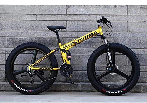 Vélos de montagne pliant : Adult-bcycles VTT BMX, 24inch Fat Tire Hardtail hommes de motoneige, cadre de double suspension et fourche suspension tout-terrain Vlo de montagne Adulte ( Color : Z , Size : 27 speed )