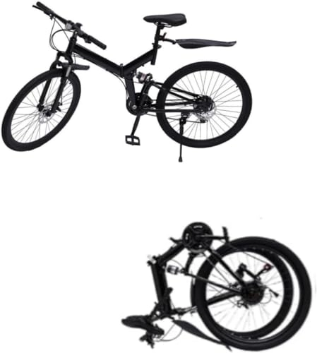 Vélos de montagne pliant : HINOPY VTT 26", 21 vitesses, vélo pliant pour adulte, VTT avec freins à double disque, jusqu'à 150 kg, pour l'extérieur, les voyages, le camping