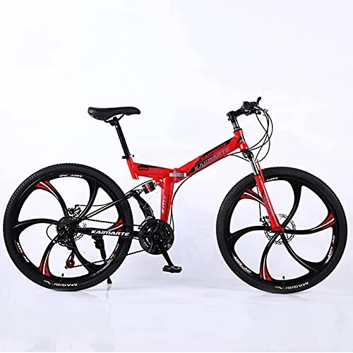 Vélos de montagne pliant : JYCCH VTT pliable pour adulte - 66 cm - 27 vitesses - Vitesse variable - Vélo tout-terrain - Vélo souple - Pour homme et femme - Sports de plein air - BU 3 roues - 26" 21SPD (Rd 6 roues 26)