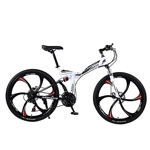 Vélos de montagne pliant : JYCCH VTT pliable pour adulte - 66 cm - 27 vitesses - Vitesse variable - Vélo tout-terrain - Vélo souple - Pour homme et femme - Sports de plein air - BU 3 roues - 66 cm - 21SPD (6 roues 24)
