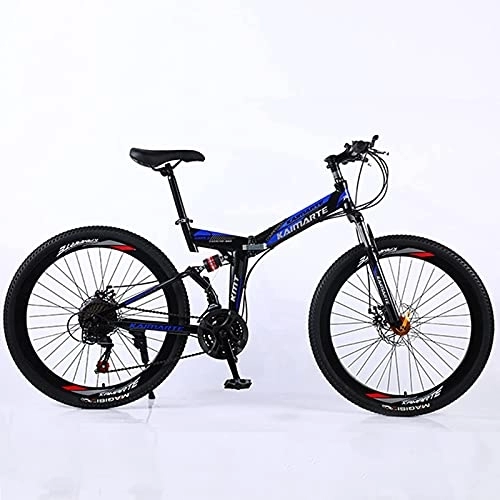 Vélos de montagne pliant : JYCCH VTT pliable pour adulte - 66 cm - 27 vitesses - Vitesse variable - Vélo tout-terrain - Vélo souple - Pour homme et femme - Sports de plein air - BU 3 roues - 66 cm - 21SPD (Bu 40 roues 24)