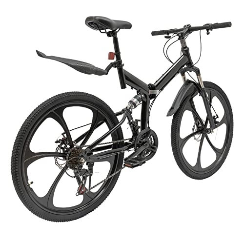 Vélos de montagne pliant : LEEAMHOME VTT 26 ", 21 vitesses, de qualité supérieure, pour adultes, 26 ", pour filles et garçons, vélo pliant pour adultes, VTT pliable, freins à double disque