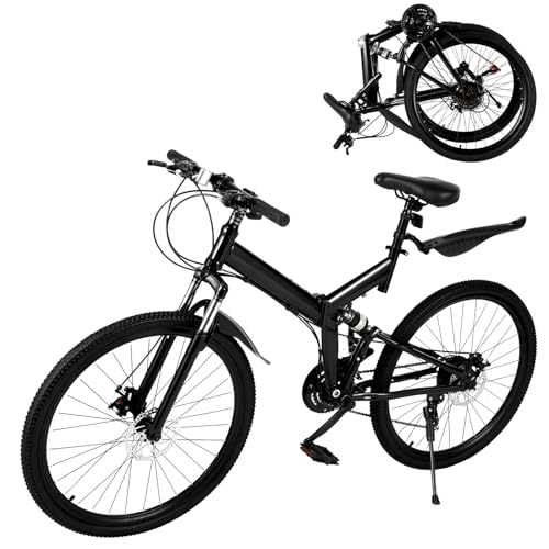 Vélos de montagne pliant : LEEAMHOME Vélo pliant de 26 pouces pour adulte - 21 vitesses - VTT pliable pour adulte - VTT pliable avec freins à double disque