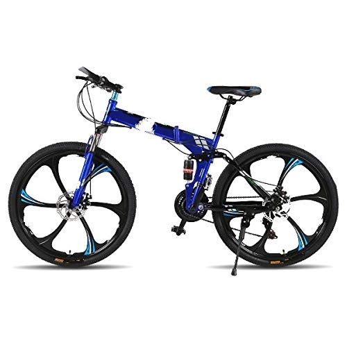 Vélos de montagne pliant : Liutao Vélo VTT Adulte Amortisseur Double Disque Frein Une Roue Offroad Vitesse Vélo VTT Pliable 26 * 17(165-175 cm) Multi