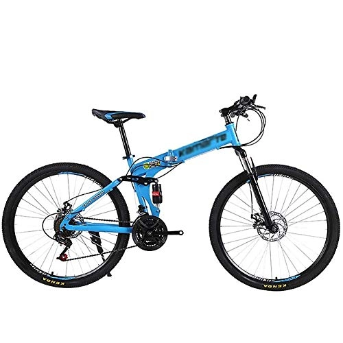Vélos de montagne pliant : Llan Vitesse Variable vélo Pliant 24 Pouces Mini vélo Pliant Petit vélo Portable for Adultes étudiant VTT for Adultes (Color : Blue)