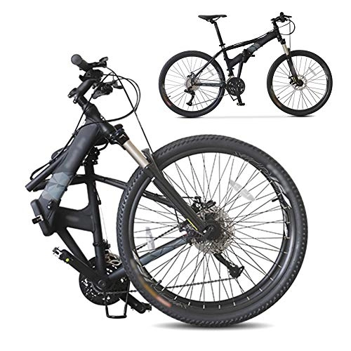 Vélos de montagne pliant : LQ&XL Pliable Bicyclette pour Adulte, 26 Pouces Vélo de Montagne, 27 Vitesses VTT Vélos avec Freins a Disque / Noir