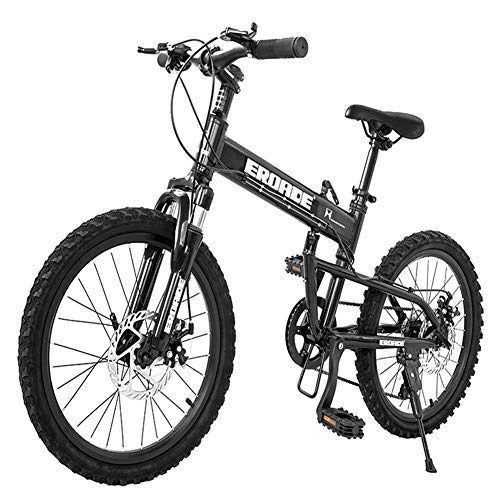 Vélos de montagne pliant : MJY Vélo de montagne pliant pour enfants, vélos pliants légers de frein à disque de 20 pouces à 6 vitesses, vélo pliable en alliage d'aluminium, Noir