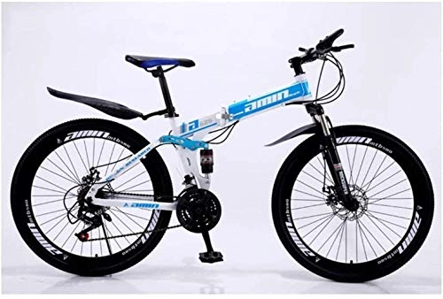 Vélos de montagne pliant : MJY Vélo de montagne pour garçon de 24 pouces, vélos pliants en acier au carbone à roue à rayons 30 vitesses, vélo à vitesse variable à double choc, unisexe 6-24), 24 pouces (30 vitesses)