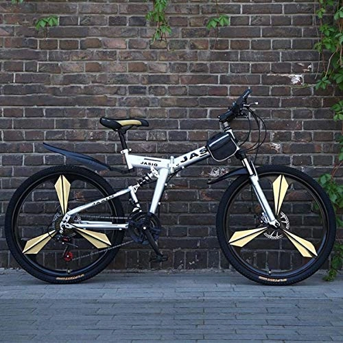 Vélos de montagne pliant : Qianqiusui Folding Mountain Bike avec 26" Super-léger en Alliage de magnésium, Suspension Haut de Gamme Complet et Shimano 21 Vitesses Vitesse, 3, 26" (Color : 16, Size : 26")
