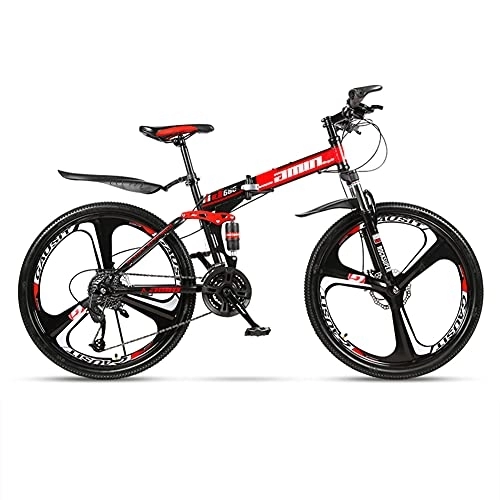 Vélos de montagne pliant : SHANJ Vélo VTT Adulte Pliable, Vélo de Route à Suspension Complète 24 / 26 Pouces, Vélo de Montagne à Double Frein à Disque pour Hommes et Femmes