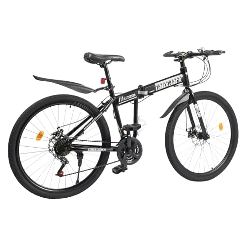 Vélos de montagne pliant : sulckcys VTT 26 ", vélo VTT pour adulte, vélo pliant à 21 vitesses, suspension complète, frein à disque, VTT pliable pour garçons, filles, femmes et hommes