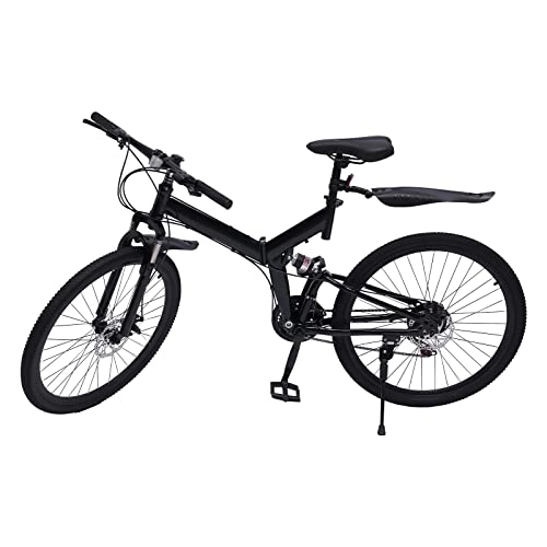 Vélos de montagne pliant : VTT 26 pouces - 21 vitesses - Pour adulte - Portable - Avec garde-boue - Hauteur réglable - En acier au carbone
