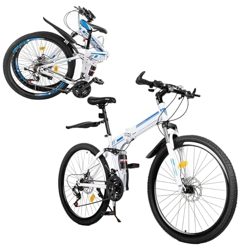 Vélos de montagne pliant : VTT 26 pouces pliable 21 vitesses vélo adulte VTT vélo frein à disque vélos pour filles garçons hommes et femmes