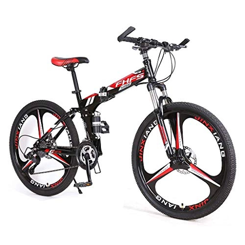 Vélos de montagne pliant : Vélo compact pliable léger, vélo pliable vélo de 24 pouces pour adultes, vélo de montagne pliante - Vélos de voiture adulte pliant vélo à vélo de bicyclette (couleur: rouge, taille: 27 vitesses) jiany