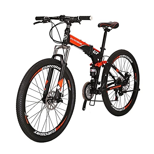 Vélos de montagne pliant : Vélo de Montagne Pliant G7 27, 5 Pouces Vélo de vélo Pliable à Cadre en Acier (Orange)