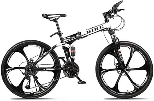 Vélos de montagne pliant : Vélo de montagne pour hommes, VTT 24 / 26 pouces Vélo de montagne pliable avec cadre de bouilloire Siège réglable Vélo de montagne semi-rigide en acier à haute teneur en carbone, changement de