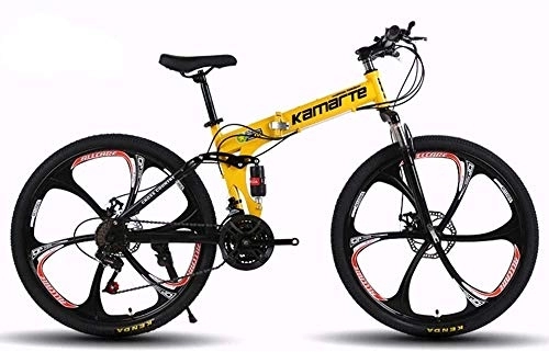 Vélos de montagne pliant : Wlnnes 26 pouces vélo, VTT adulte, VTT Suspension Avant VTT, Vélos pliants Chainwheel 24 * 34 * 42 * 170L (Color : UNE)