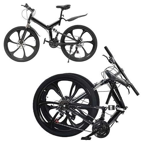 Vélos de montagne pliant : WSIKGHU VTT pour adultes 26" Vélo pliable 21 vitesses Vélo de ville conçu pour adultes et adolescents entre 160 et 190 cm (85 % pré-installation)