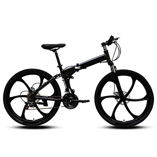 Vélos de montagne pliant : WYZDQ Vélo Portable pour Hommes, Adulte Pliant à Vitesse Variable de vélo de Montagne, et Avant l'absorption des Chocs arrière, Noir, 27 Speed